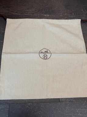 Authentic Hermes XLarge tweed dust bag drawstring storage birkin Kelly 45/45cm